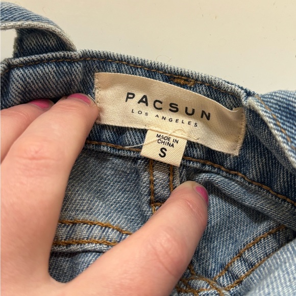 PACSUN Blue Denim Overall Mini Dress Women’s Size S - Picture 7 of 7